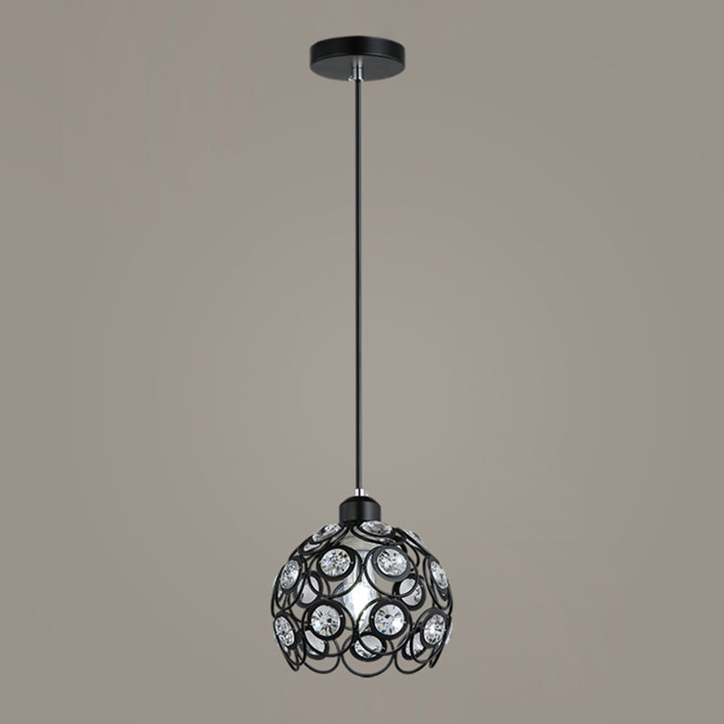 Nordic Style Pendant Lamp Global Suspension Lighting with Crystal Shade
