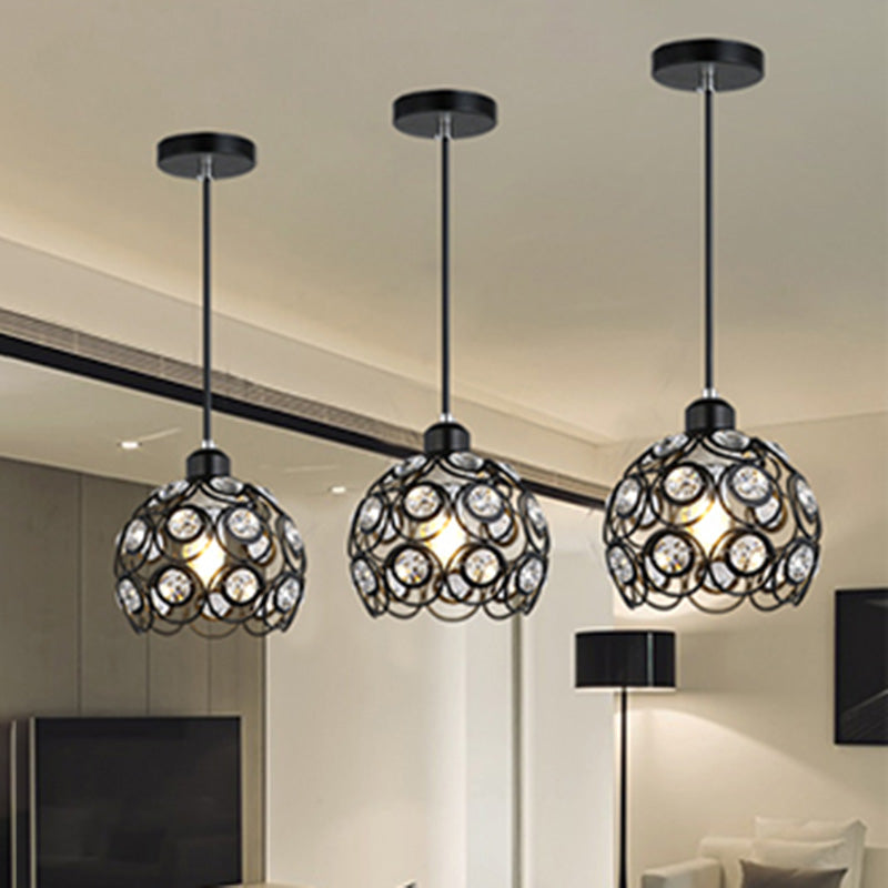 Nordic Style Pendant Lamp Global Suspension Lighting with Crystal Shade