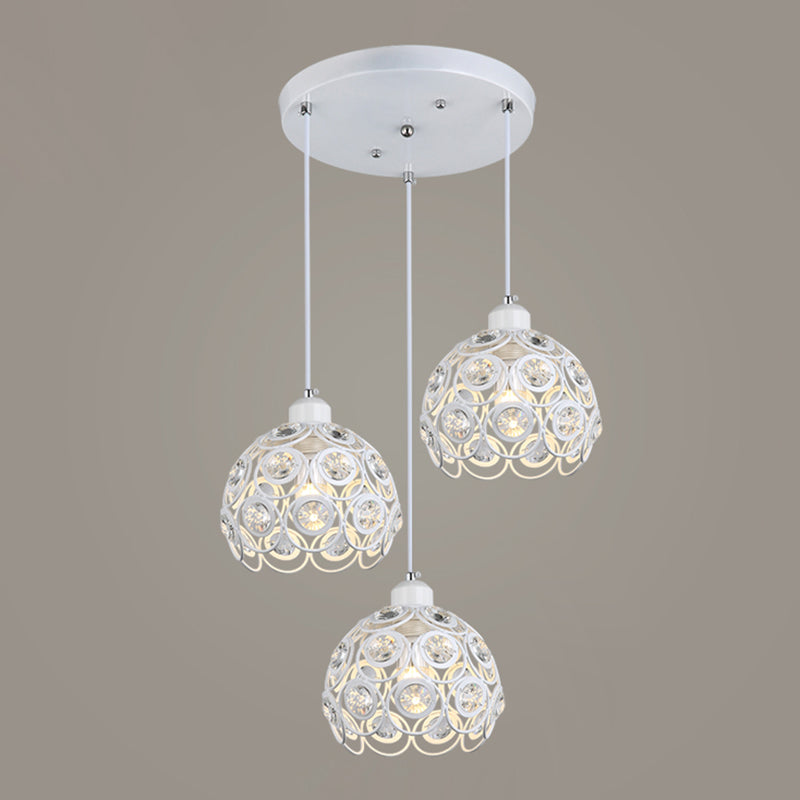 Nordic Style Pendant Lamp Global Suspension Lighting with Crystal Shade