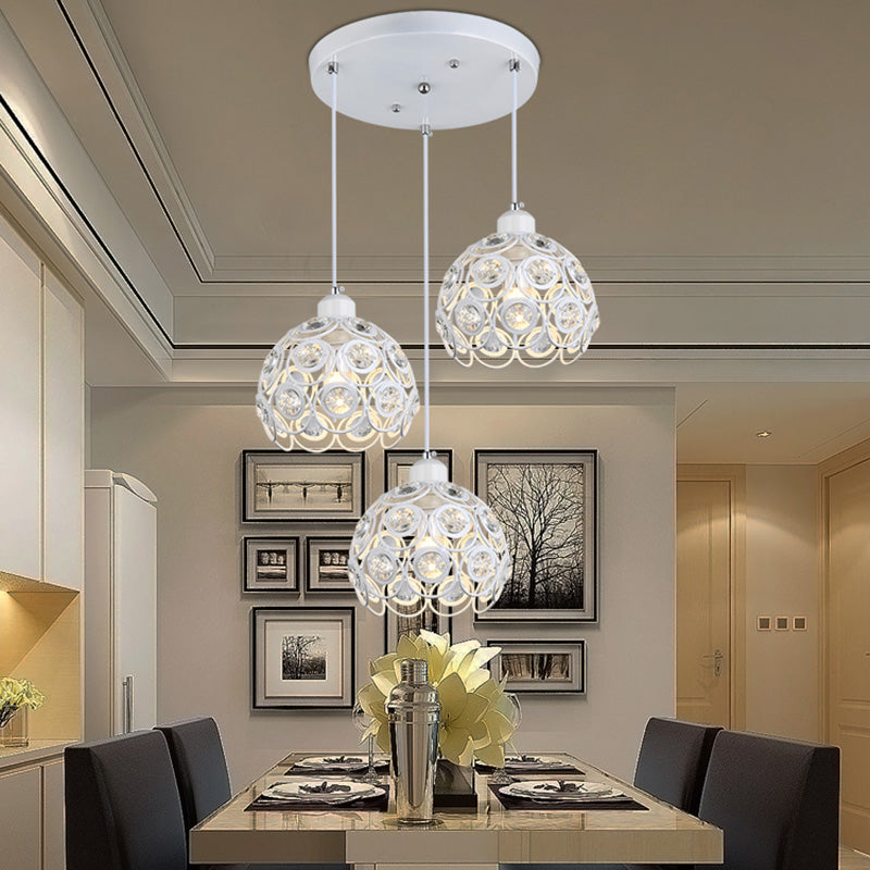 Nordic Style Pendant Lamp Global Suspension Lighting with Crystal Shade