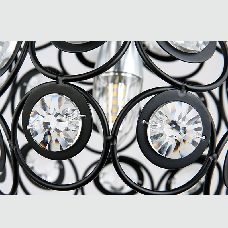 Nordic Style Pendant Lamp Global Suspension Lighting with Crystal Shade