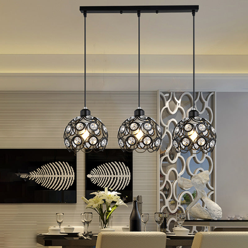 Nordic Style Pendant Lamp Global Suspension Lighting with Crystal Shade