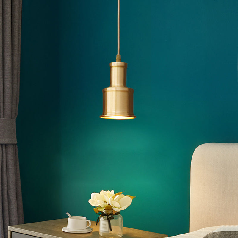 Metal Cylindrical Down Lighting Pendant Nordic Style Pendant Light Fixture in Gold