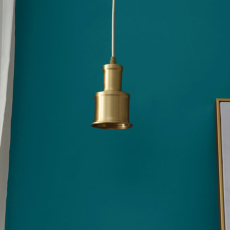 Metal Cylindrical Down Lighting Pendant Nordic Style Pendant Light Fixture in Gold
