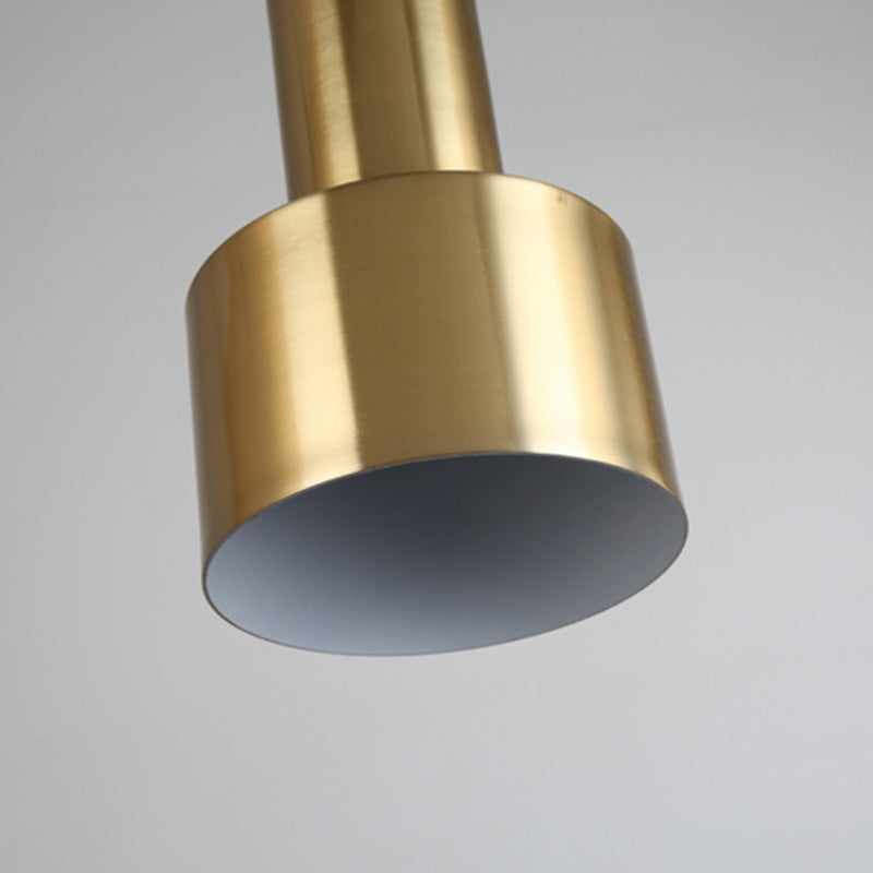 Metal Shaded Pendant Lighting Fixture Simple Style Gold Hanging Lamp Kit for Bedroom