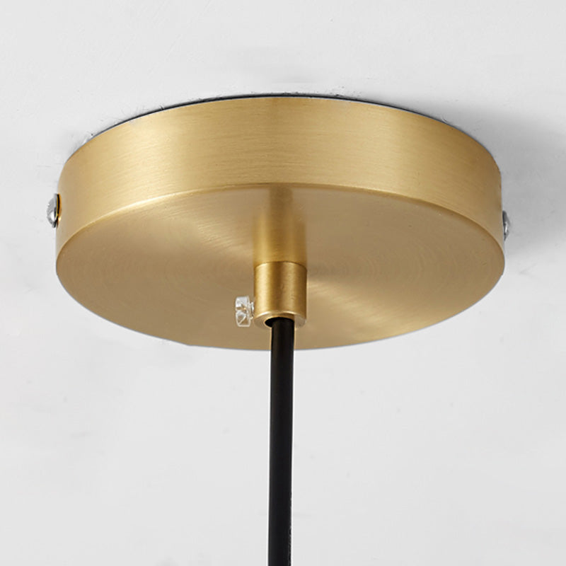 Cylindrical Bedroom Pendant Light Kit Metal Simple Hanging Ceiling Light in Black-Gold