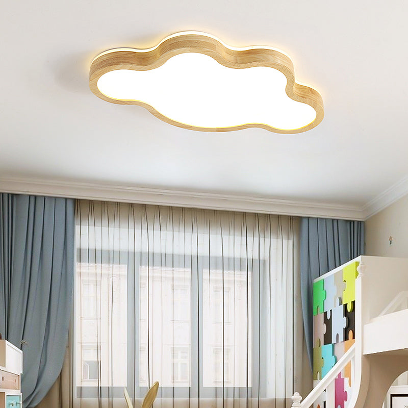 Creative Shape LED Wooden Flush Mount Ceiling Light Modern LED Flush Ceiling Light Fixture