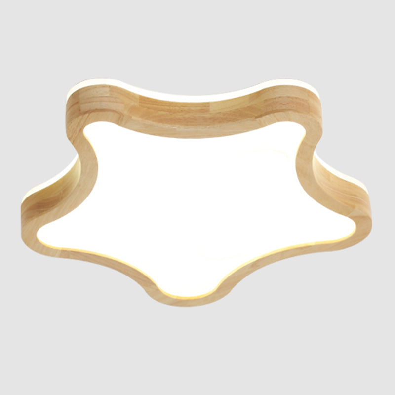 Creative Shape LED Wooden Flush Mount Ceiling Light Modern LED Flush Ceiling Light Fixture