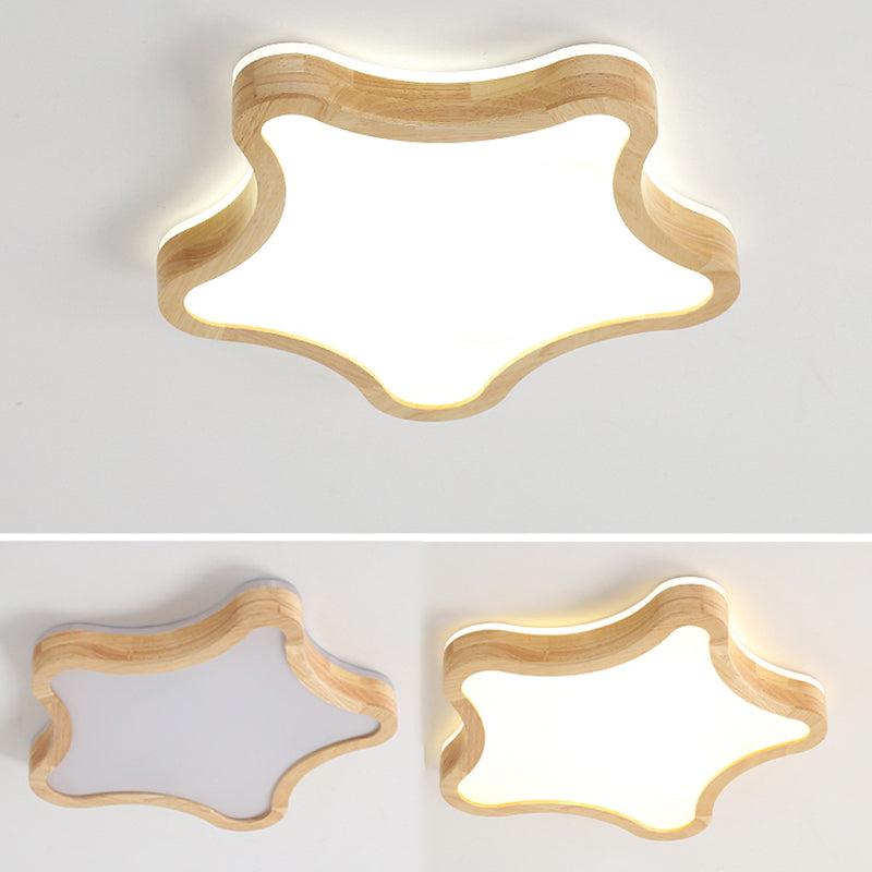 Creative Shape LED Wooden Flush Mount Ceiling Light Modern LED Flush Ceiling Light Fixture