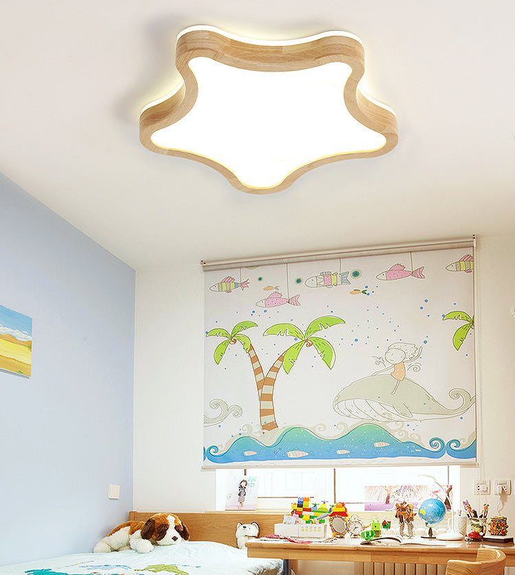 Creative Shape LED Wooden Flush Mount Ceiling Light Modern LED Flush Ceiling Light Fixture