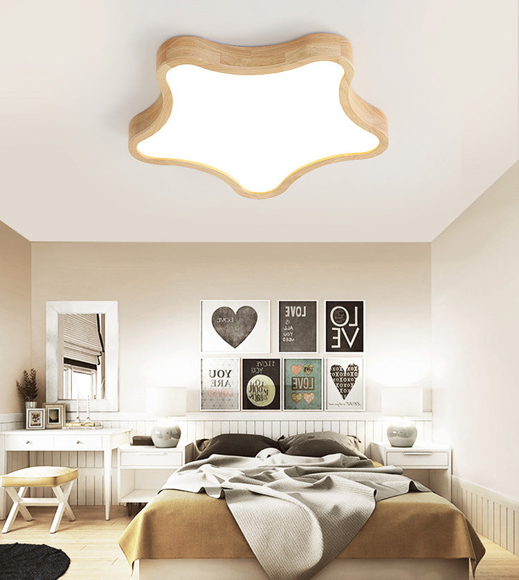 Creative Shape LED Wooden Flush Mount Ceiling Light Modern LED Flush Ceiling Light Fixture