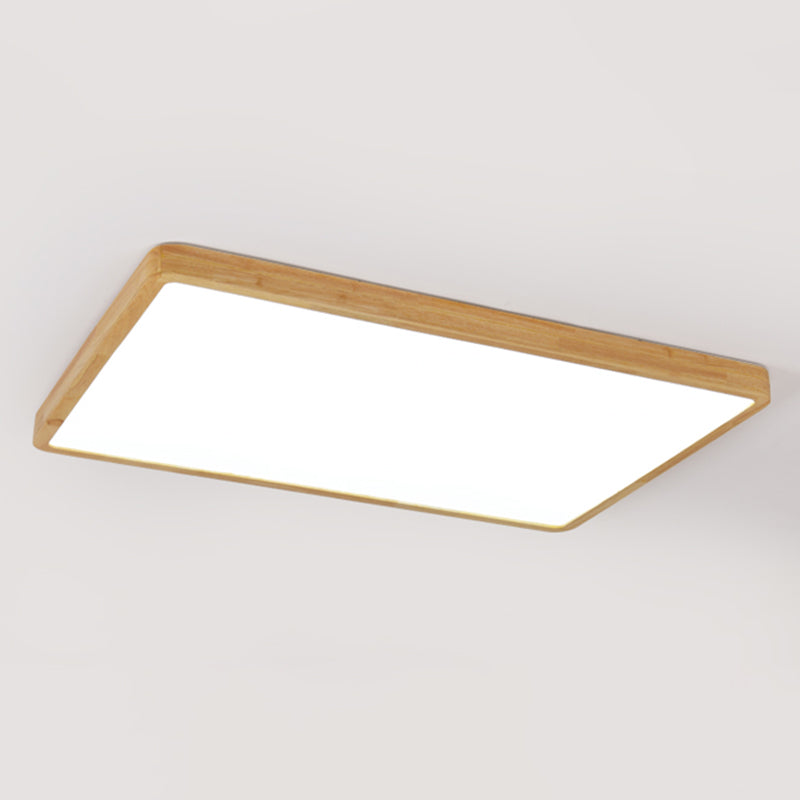 Lámpara empotrada para el hogar, marco de madera, luces de techo LED geométricas