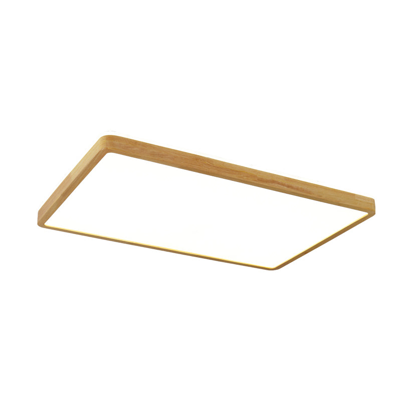 Lámpara empotrada para el hogar, marco de madera, luces de techo LED geométricas