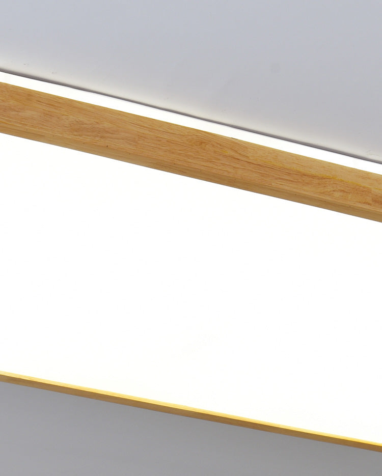 Lámpara empotrada para el hogar, marco de madera, luces de techo LED geométricas