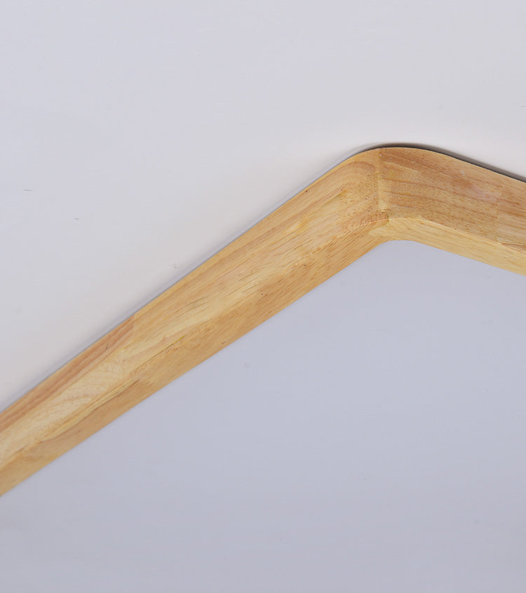 Lámpara empotrada para el hogar, marco de madera, luces de techo LED geométricas