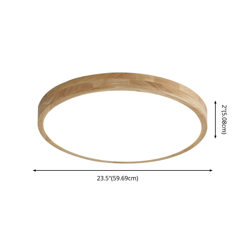 Moderne LED-Runddecke Licht mit Acryl Lampenschirm Holz Flush Mount Beleuchtung
