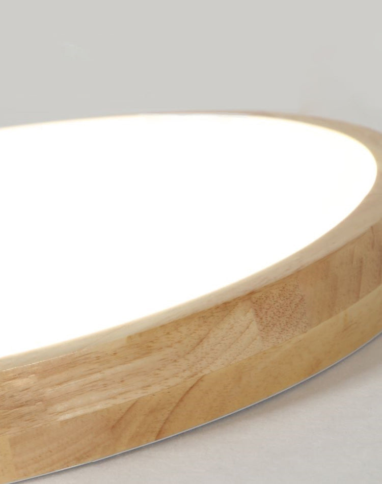 Moderne LED-Runddecke Licht mit Acryl Lampenschirm Holz Flush Mount Beleuchtung