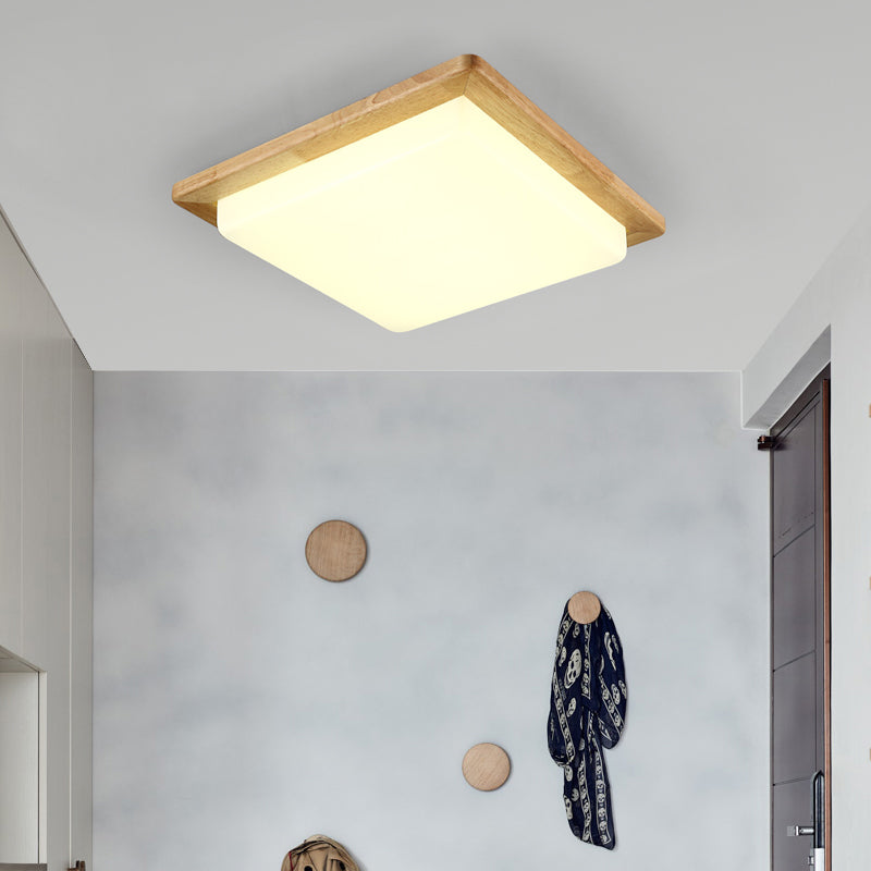 Luz de techo de montaje de madera contemporánea con sombra acrílica para sala de estar