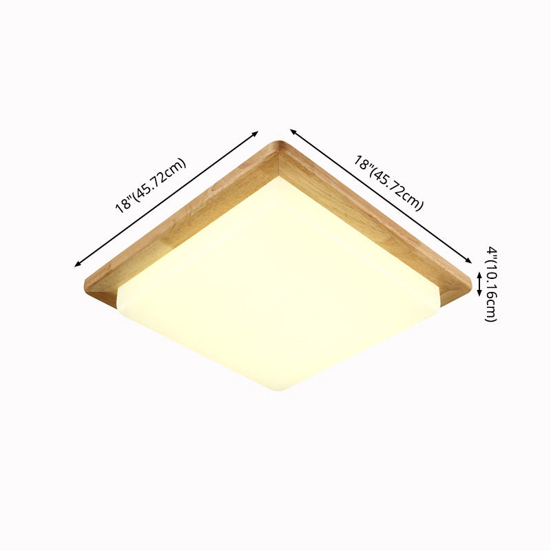 Luz de techo de montaje de madera contemporánea con sombra acrílica para sala de estar