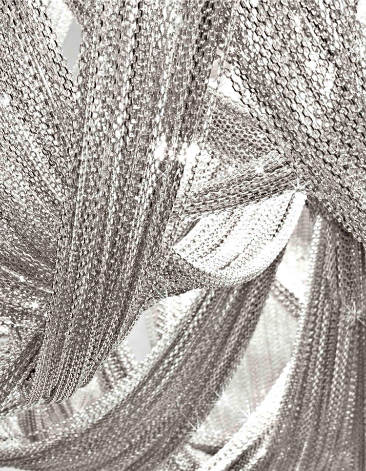 Chain Hanging Pendant Light Tassel Metal Chandelier Light for Dining Room Living Room