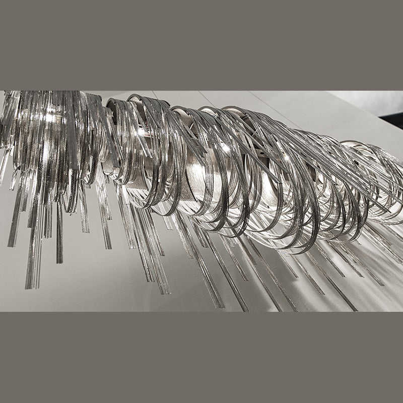 Chain Hanging Pendant Light Tassel Metal Chandelier Light for Dining Room Living Room