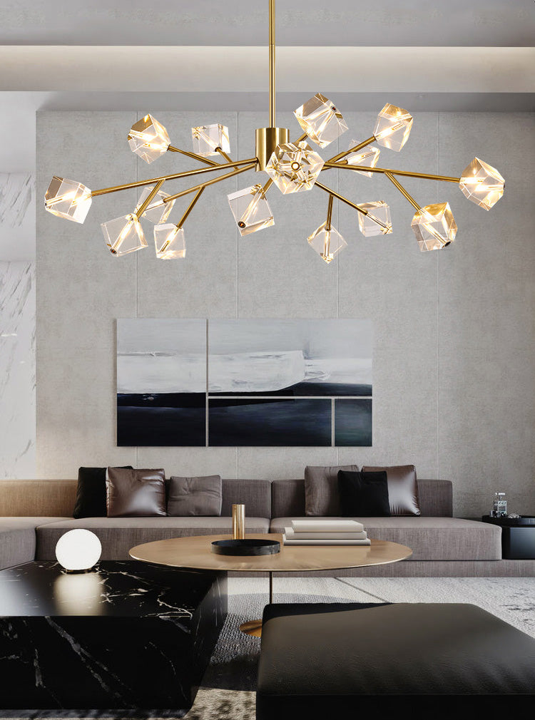 Modern Chandelier Light Metal Artistic Ceiling Pendant for Dining Room Living Room