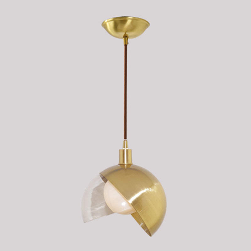 Cord Hung Pendant Ceiling Light Minimalist-Style Metal Gold Hanging Ceiling Light