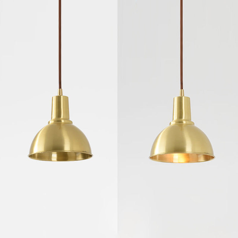 Cord Hung Pendant Ceiling Light Minimalist-Style Metal Gold Hanging Ceiling Light
