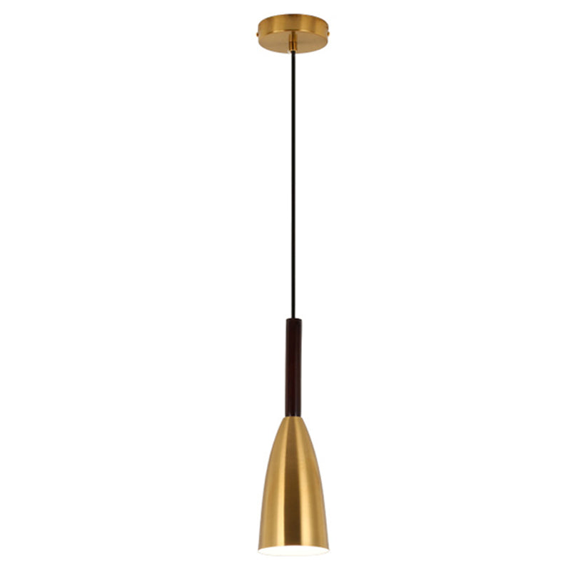 Metal Cord Hung Hanging Pendant Light Minimalist-Style Down Lighting Pendant in Gold