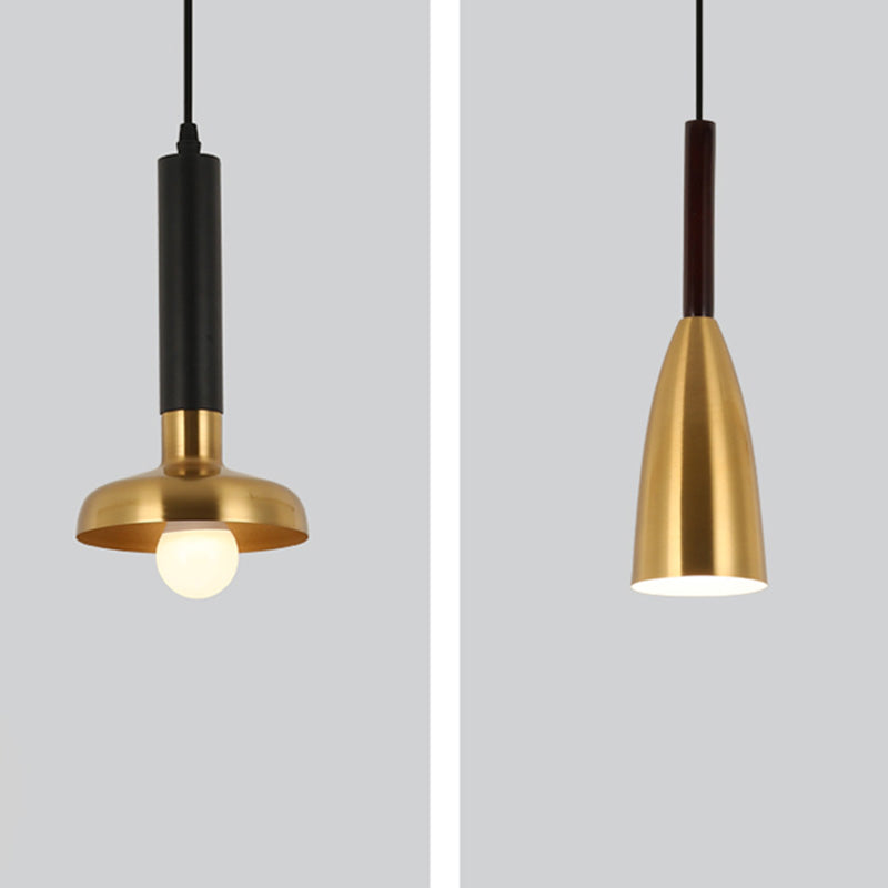 Metal Cord Hung Hanging Pendant Light Minimalist-Style Down Lighting Pendant in Gold