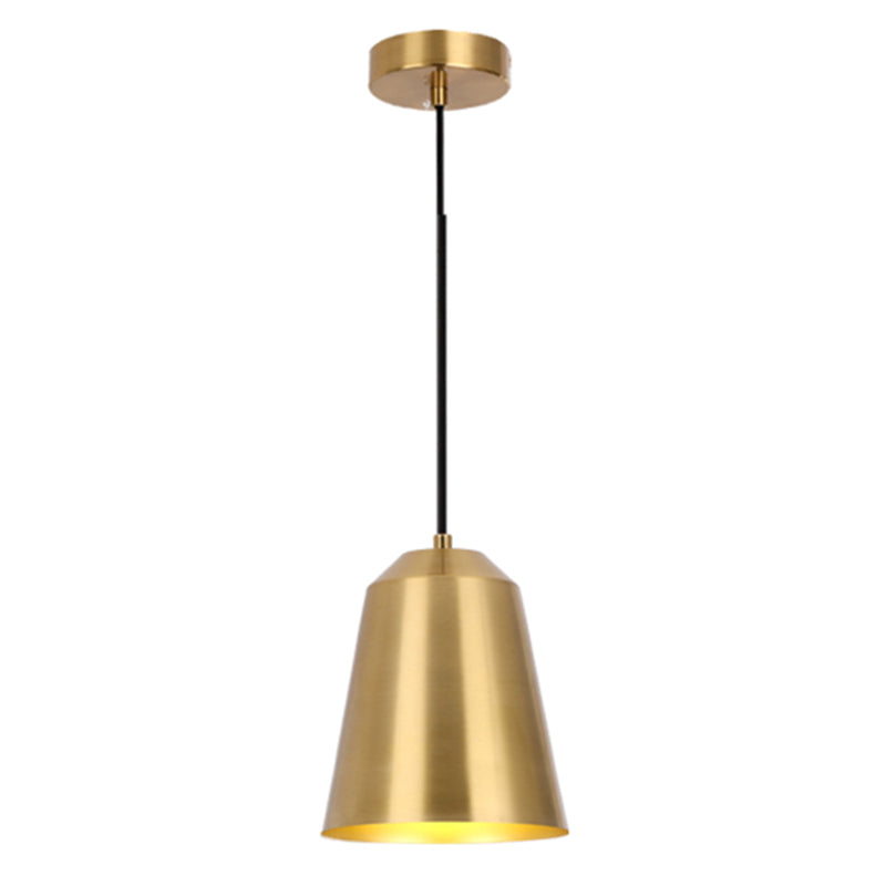 Metal Shaded Ceiling Pendant Light Contemporary Gold Suspension Pendant for Dinning Room