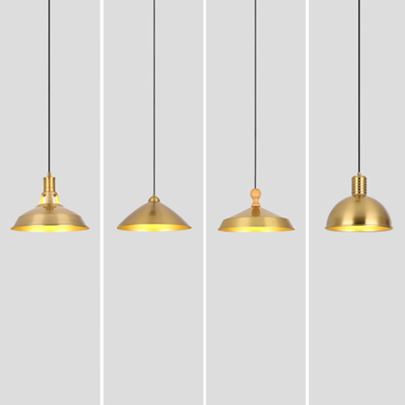 Metal Shaded Ceiling Pendant Light Contemporary Gold Suspension Pendant for Dinning Room