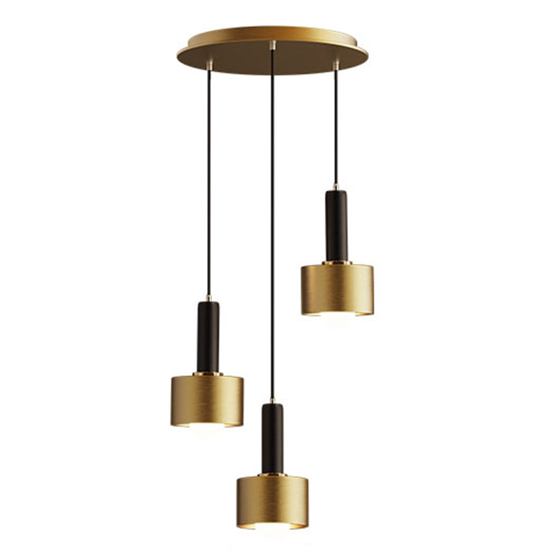 Contemporary Pendant Light Kit Gold Shaded Hanging Ceiling Light with Metal Shade