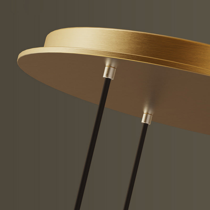 Contemporary Pendant Light Kit Gold Shaded Hanging Ceiling Light with Metal Shade