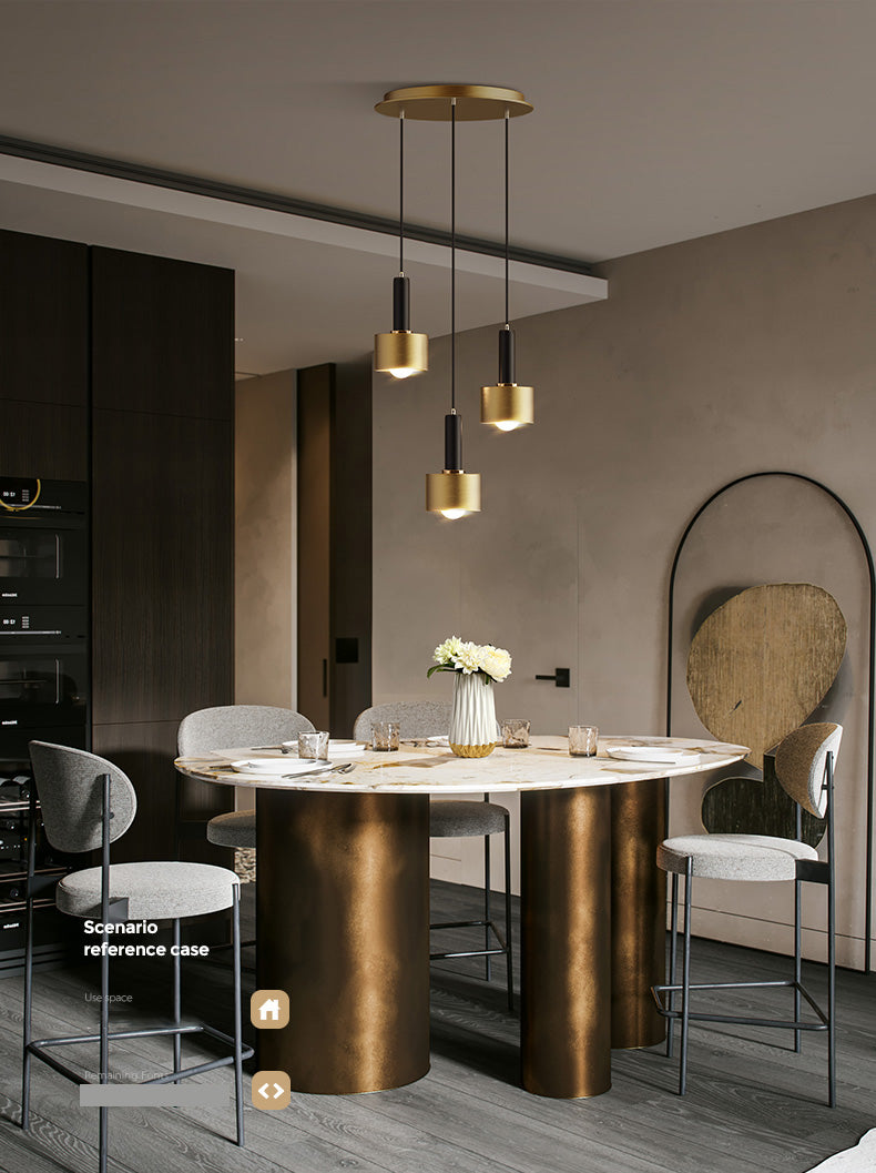 Contemporary Pendant Light Kit Gold Shaded Hanging Ceiling Light with Metal Shade