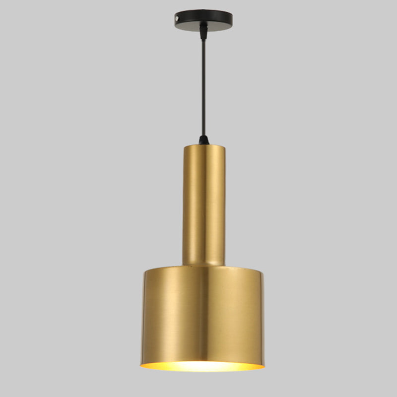 Luz de techo colgante de restaurante kit de lámpara colgante de oro minimalista con sombra de metal de cordón