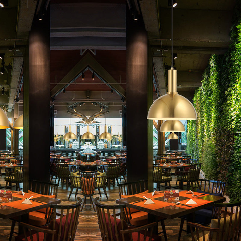 Restaurant Pendant Ceiling Light Minimalist Gold Hanging Lamp Kit with Cord Metal Shade