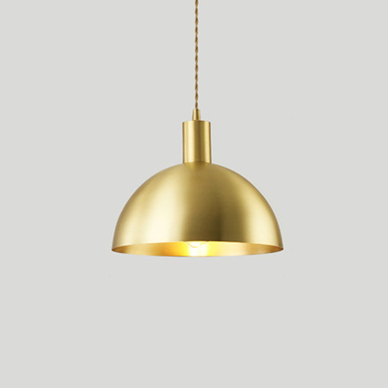 Nordic Shaded Ceiling Pendant Light Metal Dinning Room Down Lighting Pendant in Gold