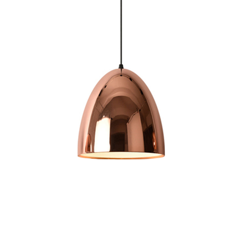 Shaded Dinning Room Pendant Ceiling Light Metal Nordic Hanging Ceiling Light in Rose-Gold