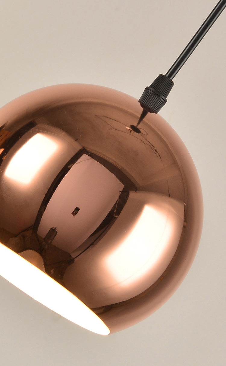 Shaded Dinning Room Pendant Ceiling Light Metal Nordic Hanging Ceiling Light in Rose-Gold