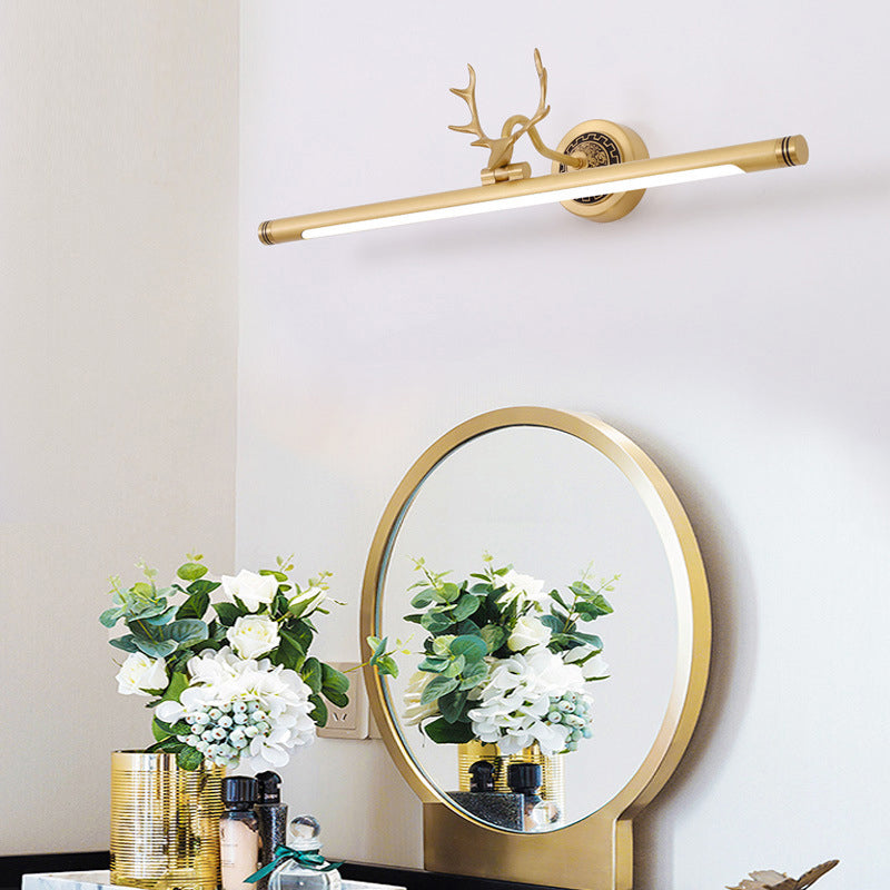 Vanité linéaire Lumières murales vintage Simplicité Applexion murale acrylique avec bois pour salle de bain