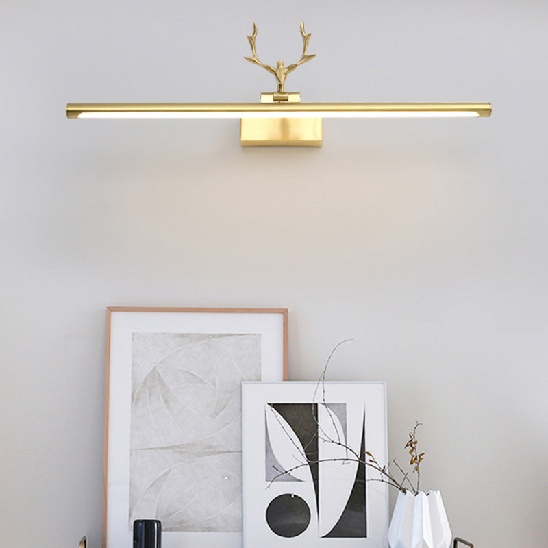 Vanité linéaire Lumières murales vintage Simplicité Applexion murale acrylique avec bois pour salle de bain