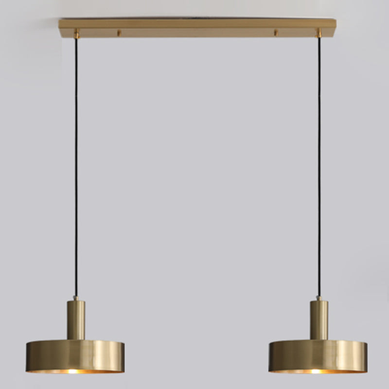 Simple Style Drum-Shaped Pendant Light Fixture Metal Bedroom Hanging Light Fixture