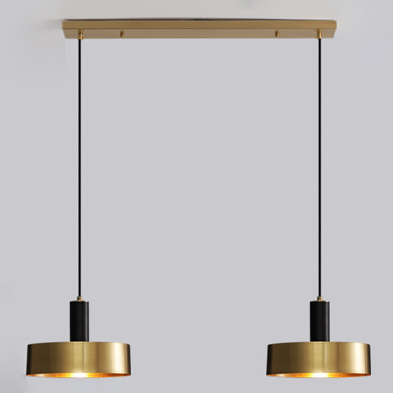 Simple Style Drum-Shaped Pendant Light Fixture Metal Bedroom Hanging Light Fixture