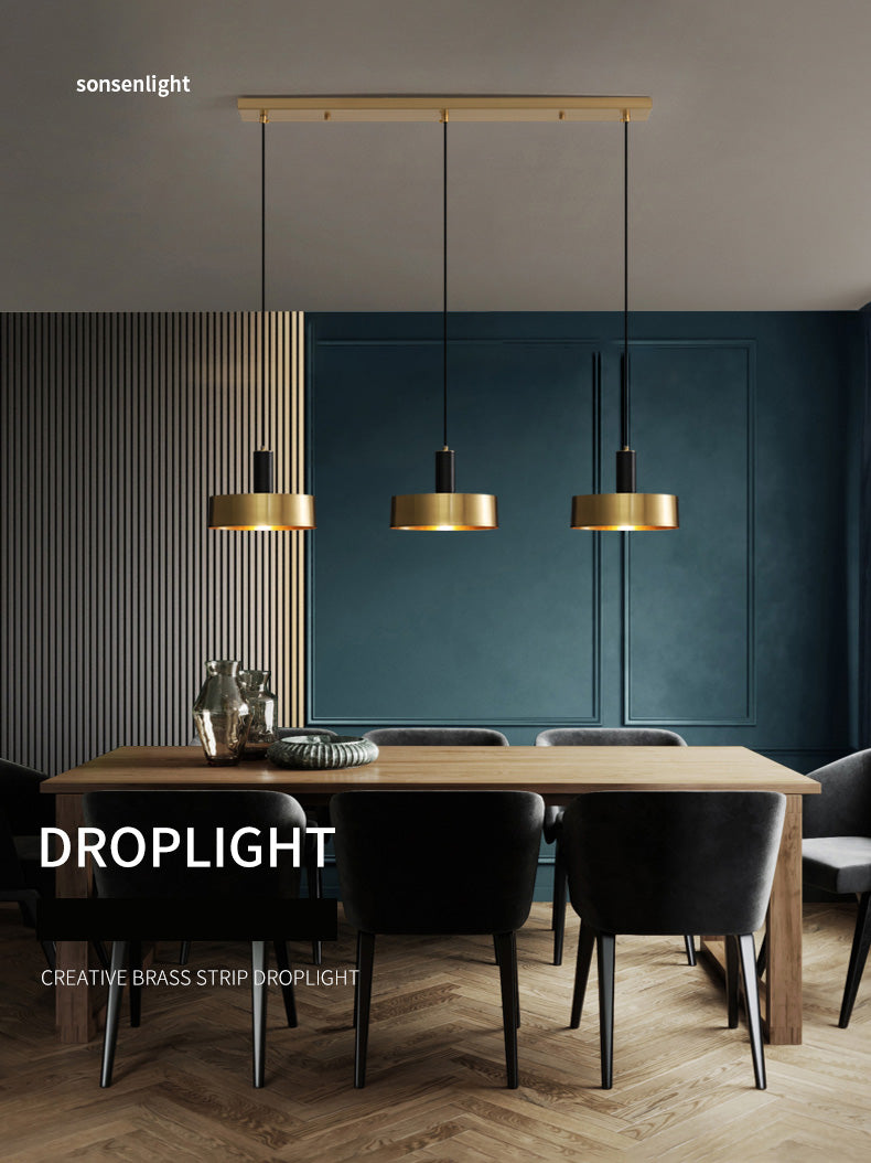 Simple Style Drum-Shaped Pendant Light Fixture Metal Bedroom Hanging Light Fixture