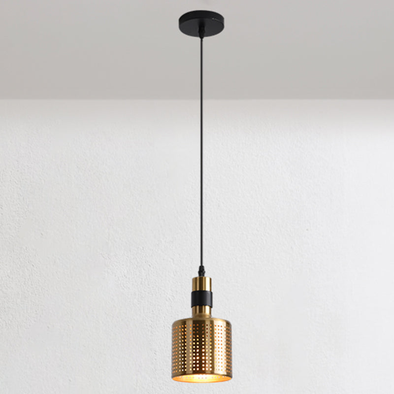 Post-modern Style Hanging Lamp Kit Simple Metal Bedroom Down Lighting Pendant in Gold