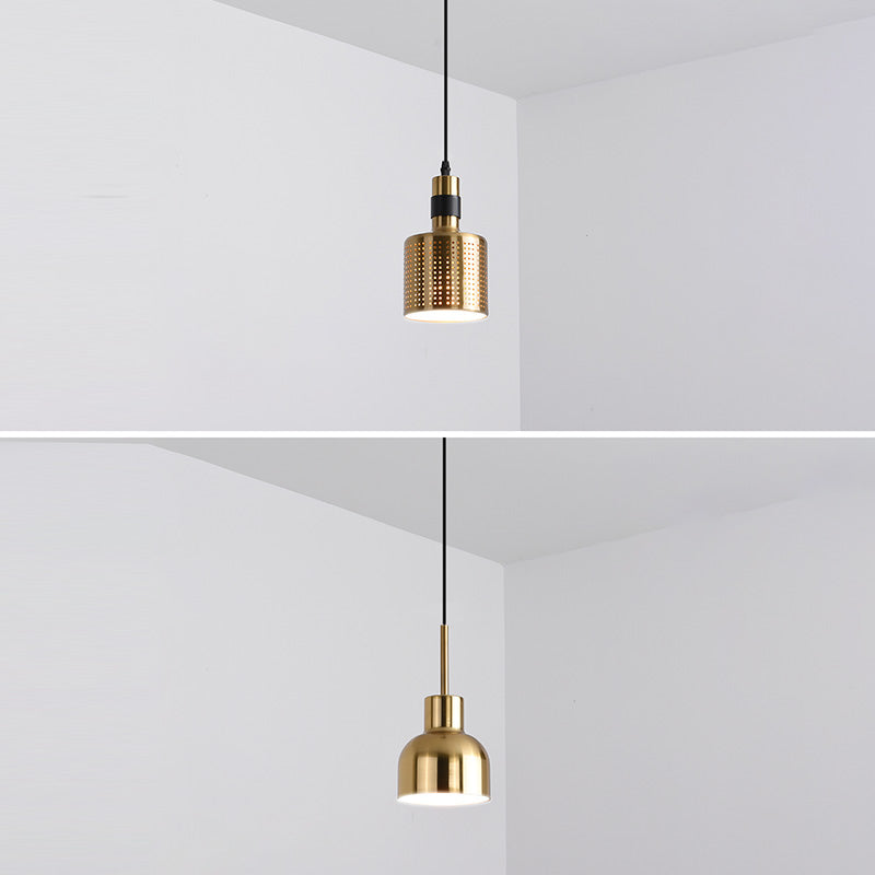 Post-modern Style Hanging Lamp Kit Simple Metal Bedroom Down Lighting Pendant in Gold