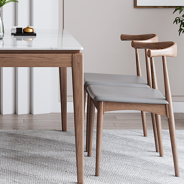 Modern Sintered Stone Standard Dining Set Rectangle Table White Dining Set With 4 Legs Base