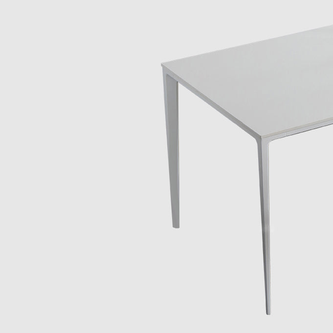 Modern Sintered Stone White Dining Set with Rectangle Tabale and Metal Base Dining Room Set