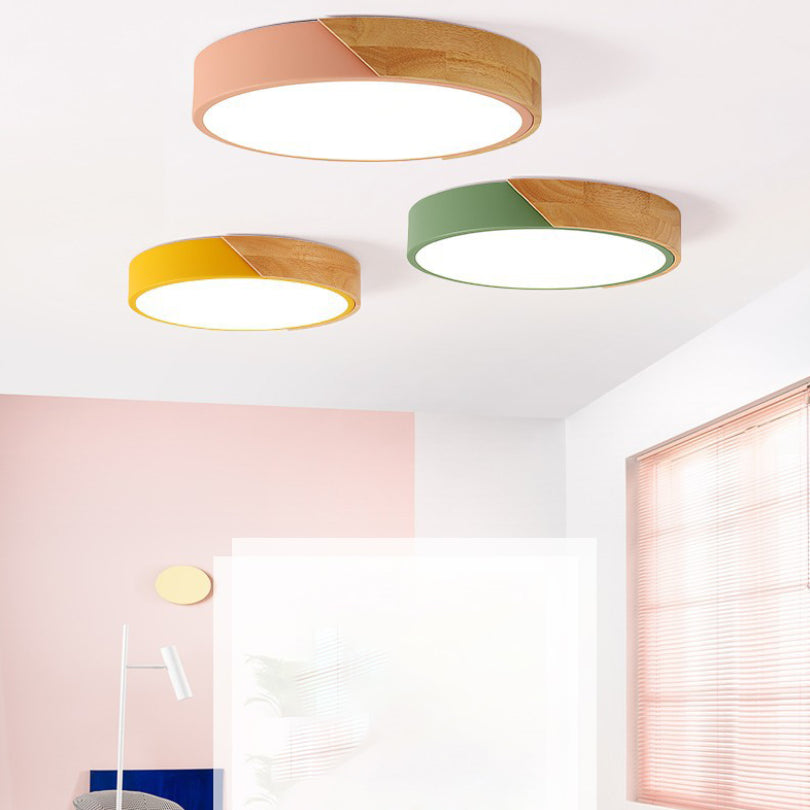 1-Light Round Flush Mount Light Modern Style Acrylic Flush Mount Lighting Fixtures